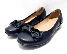 Hotter Jewel Size 6 UK Black Leather Shoes Flats Comfort Concept Work Casual 