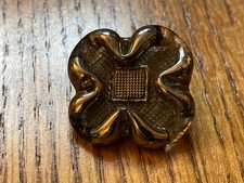 Vintage Bimini Glass Pewter Grey Glass Button