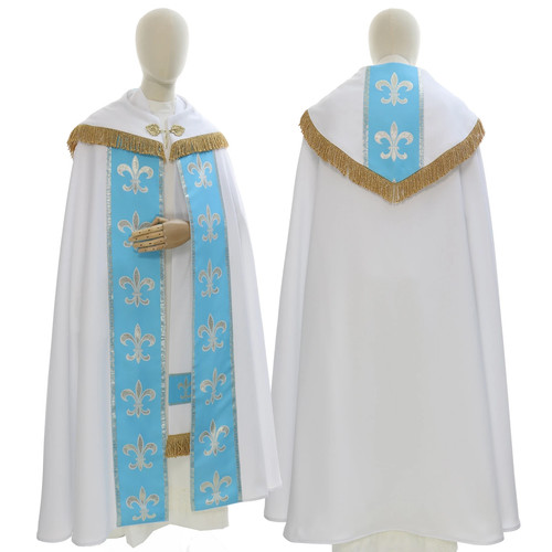 Marian white blue gothic - gothic, cope