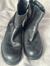 Woman Black Leather Ankle