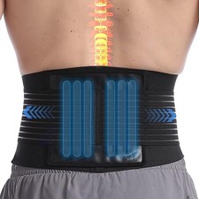 Paskyee Lower Back Support Belt with 6 Stays – Pain Relief Brace XL