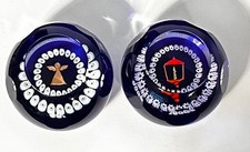 2 Caithness Miniature  Glass Paperweights 1 Christmas Lantern and 1 Angel 