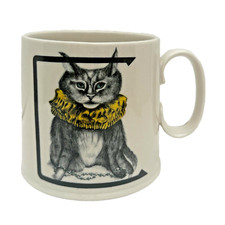 Florence Balducci for Anthropologie Initial Monogram Cat C Animal Large Mug