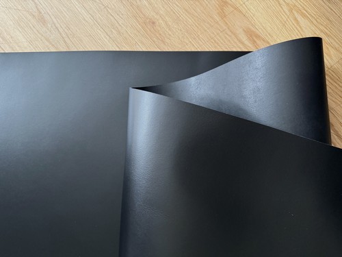 Black smooth split cowhide