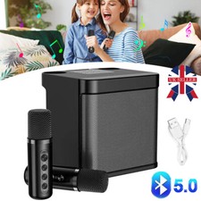 Bluetooth Speaker With 2 Wireless Microphones Set Portable Pa System RGB Speaker
