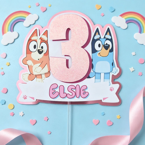 Girls bluey birthday - bluey, cake