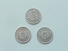 1934 1937 1940 SILVER 3d THREE