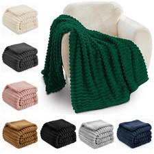 Large Ribbed Faux Fur Blanket