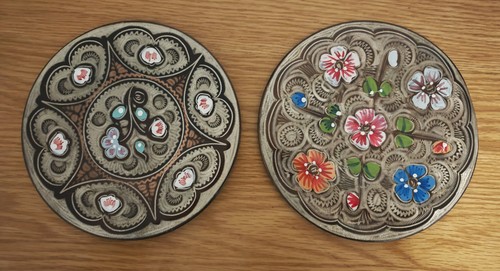 Vintage etched copper folk art - copper,