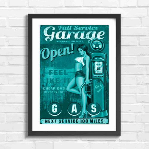 Retro pinup garage girl - pinup,