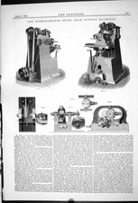 Old Engineering 1881 Tighe-Hamilton Bevel Gear Cutting Machines Machi Victorian