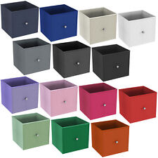 Foldable Woven Fabric Storage Cube Box Drawer Insert Organiser Basket w/ Handle