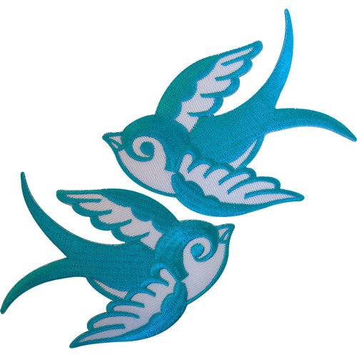 Pair turquoise blue white - blue, iron