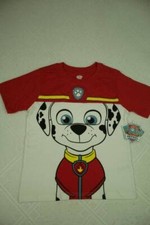 NEW Boys Paw Patrol T Shirt Size 7 Medium Marshall Fire Dog Fireman Graphic Tee