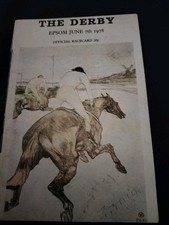 VINTAGE EPSOM RACE CARD HORSE RACING THE DERBY 7TH JUNE 1978