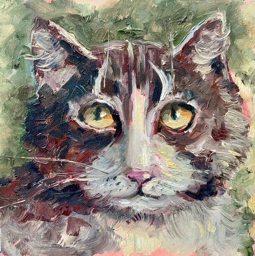 Original art cat - painting, pet