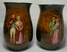 Vintage Pair of Stunning Vases Zeh Scherzer Bavaria Germany Couples Man Woman