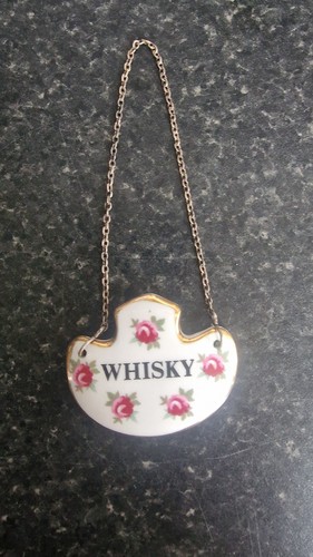 Whiskey bottle decanter tag - decanter,