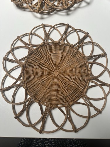 Woven wicker place mats set - wicker, of