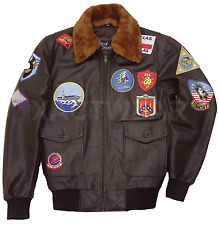 TOM CRUISE TOP GUN PETE MAVERICK BOMBER FUR LEATHER FLYING FLIGHT JACKET FOR MEN