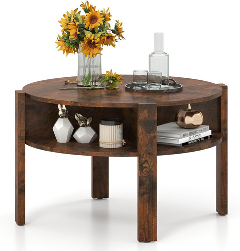 Round coffee table - coffee,