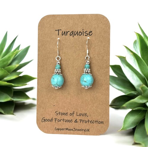 Turquoise earrings 925 - earrings,