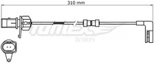 Brake pad wear sensor Front