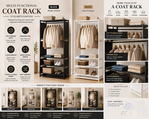 Multi functional coat rack - functional,