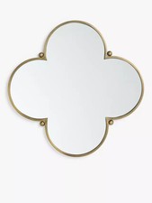 John Lewis Flower Decorative Metal Wall Mirror 66cm Antique Gold {Chipped) B+