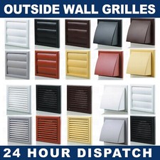 100mm 4" Louvred Grille/ Cowl/ Gravity Vent Cover Exterior Wall Duct Outlet