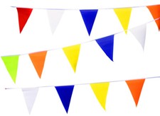 Rainbow Multi coloured Bunting FABRIC 13 m 36 Pennants Bright Window display 