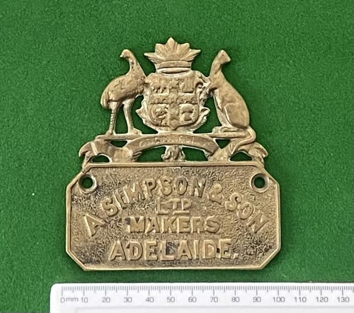 Brass makers plate simpson - makers, plate,