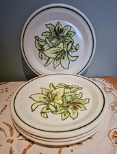 Vintage Royal Worcester Palissy Orchid Dinner plates 10" set of four