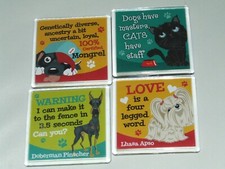 WAGS & WHISKERS CAT OR DOG MAGNET BREEDS & SAYINGS FRIDGE MAGNET PET LOVER GIFT