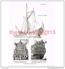 British Ships of the 17th Century, Book Illustration (Print), c1950