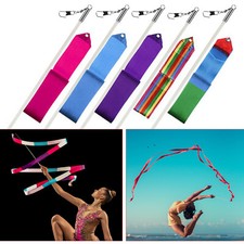 4M Dance Gym Ribbon Rhythmic Art Gymnastic Streamer Baton Twirling Rod Stick