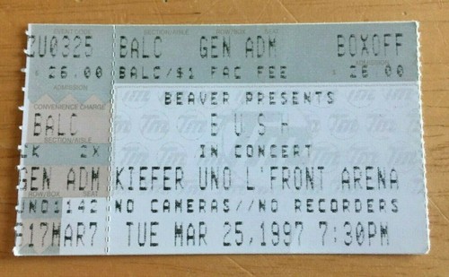 Bush concert ticket - ticket, stub