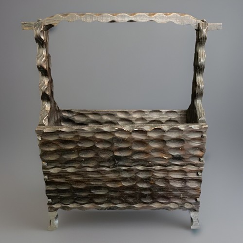 Spanish brutalist carved wood - spanish,