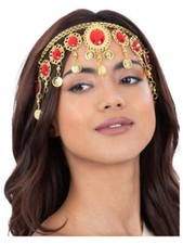 Grecian Gold & Ruby Headdress Adults Egyptian Greek Toga Party Indian