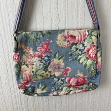Cath Kidston Blue Bloomsbury Biker Shoulder Bag Floral Satchel Baby Changing Bag