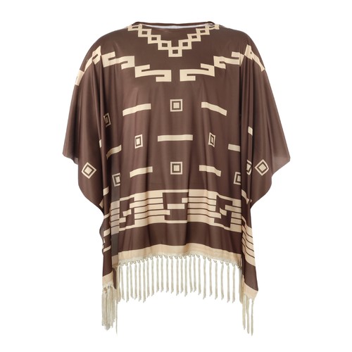 Brown western poncho - brown,