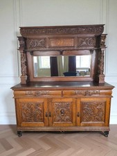 An Antique Victorian Solid Oak Greenman Sideboard Mirrored Dresser ~Delivery Ava