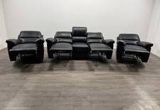 Toby Recliner Sofa Set – 3 Seater & 2 Armchairs – Black