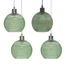 Modern Green Ribbed Glass