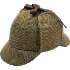 Iconic Herringbone Checked Sherlock Holmes Deerstalker Hat-Lightweight-Comfort