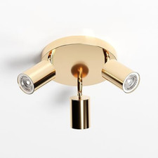 3 Way Ceiling Spot Light Fitting LED GU10 Adjustable Kitchen Spotlight RoundLamp