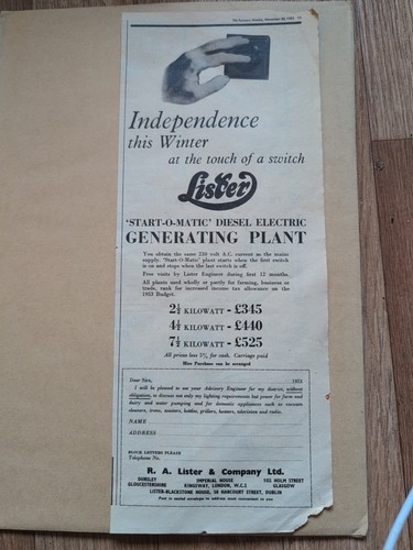 Vintage 1953 lister start - 1953,