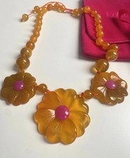 Rare QVC Lola Rose / Nikki And Me - Adjustable Flower Necklace 