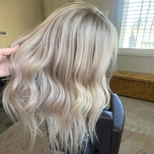 Platinum Blonde 13x4 Lace Front Wig Wavy Wig for Women 100% Human Hair 