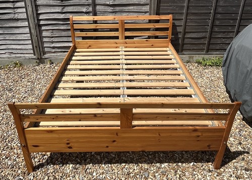 Ikea king size wooden bed - king,